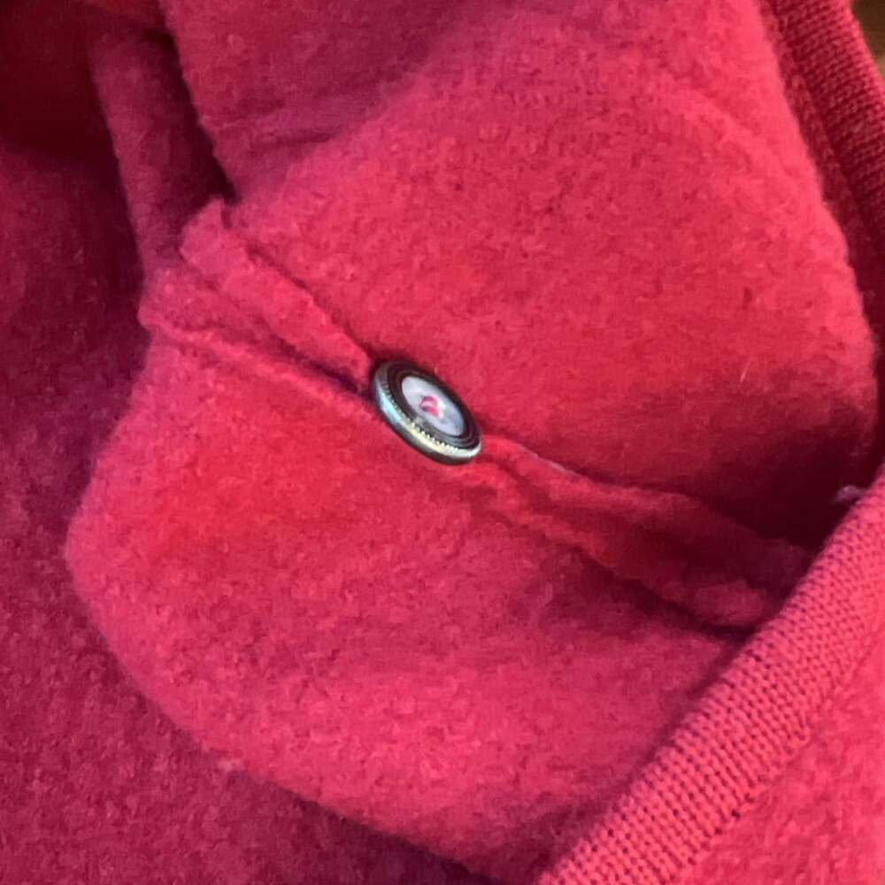 Tally-Ho Women's Wool Petite PM Red Wool Button-Front Collared Jacket Pockets - Picture 4 of 6